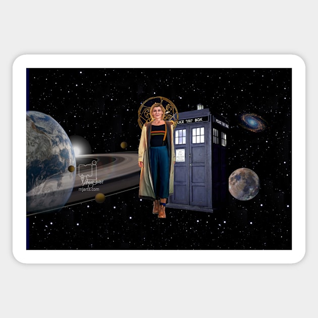 13th Doctor Face Mask Sticker by mjartscom